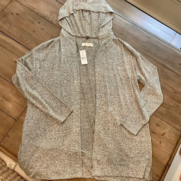 nwt Lou & Grey for LOFT hooded open cardigan - Picture 2 of 9